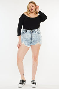 Thumbnail for Kancan Full Size Distressed High Waist Denim Shorts