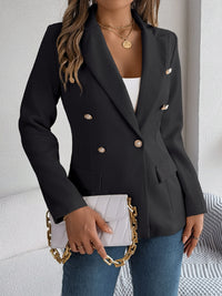 Thumbnail for Decorative Pocket Flap Lapel Collar Long Sleeve Blazer