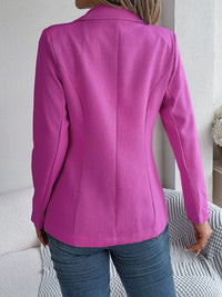 Thumbnail for Decorative Pocket Flap Lapel Collar Long Sleeve Blazer