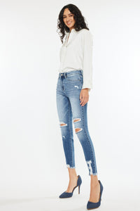 Thumbnail for Kancan High Rise Frayed Ankle Skinny Jeans