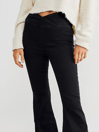 Thumbnail for Asymmetric Waist Flare Jeans