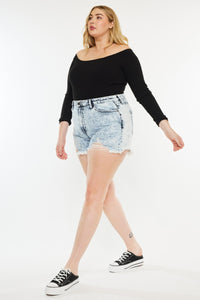 Thumbnail for Kancan Full Size Distressed High Waist Denim Shorts