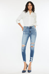 Thumbnail for Kancan High Rise Frayed Ankle Skinny Jeans