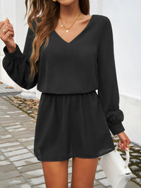 Thumbnail for Devine Cutout V-Neck Long Sleeve Mini Dress