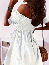 Thumbnail for Full Size Ruffled Off-Shoulder Short Sleeve Dress