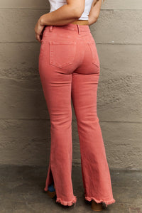 Thumbnail for RISEN Bailey Full Size High Waist Side Slit Flare Jeans