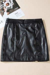 Thumbnail for PU Leather Mini Skirt