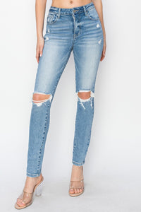 Thumbnail for Risen Full Size High Rise Knee Distressed Skinny Jeans