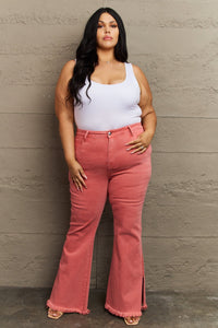 Thumbnail for RISEN Bailey Full Size High Waist Side Slit Flare Jeans