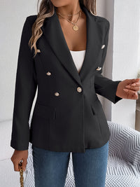 Thumbnail for Decorative Pocket Flap Lapel Collar Long Sleeve Blazer