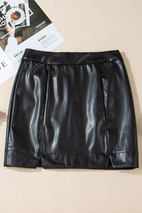 Thumbnail for PU Leather Mini Skirt