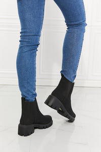 Thumbnail for MMShoes Work For It Matte Lug Sole Chelsea Boots in Black