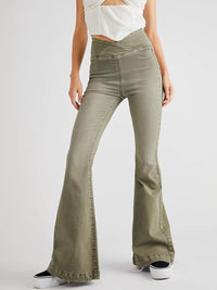 Thumbnail for Asymmetric Waist Flare Jeans