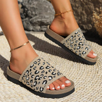 Thumbnail for Leopard Open Toe Sandals