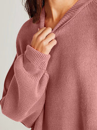 Thumbnail for Double Take Side Slit Round Neck Long Sleeve Sweater