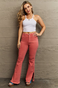 Thumbnail for RISEN Bailey Full Size High Waist Side Slit Flare Jeans