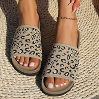 Thumbnail for Leopard Open Toe Sandals