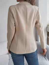 Thumbnail for Decorative Pocket Flap Lapel Collar Long Sleeve Blazer