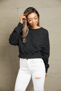 Thumbnail for Double Take Round Neck Open Back Sweatshirt