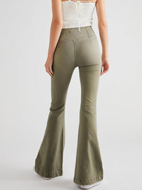 Thumbnail for Asymmetric Waist Flare Jeans