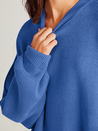 Thumbnail for Double Take Side Slit Round Neck Long Sleeve Sweater