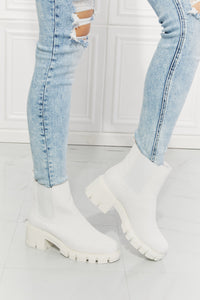 Thumbnail for MMShoes Work For It Matte Lug Sole Chelsea Boots in White