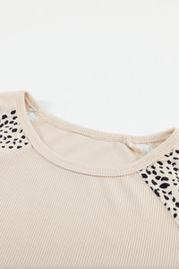 Thumbnail for Leopard Raglan Sleeve Top