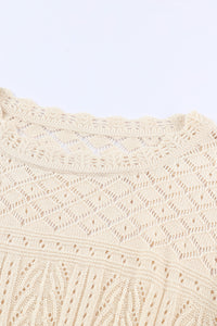 Thumbnail for Openwork Scalloped Trim Knit Top