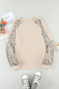 Thumbnail for Leopard Raglan Sleeve Top