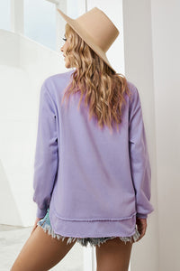 Thumbnail for Side Slit Drop Shoulder Sweatshirt