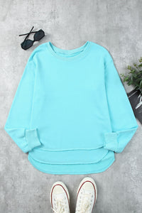 Thumbnail for Side Slit Drop Shoulder Sweatshirt