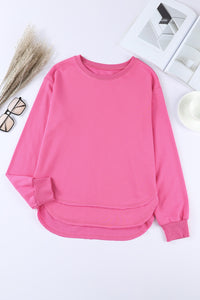 Thumbnail for Side Slit Drop Shoulder Sweatshirt