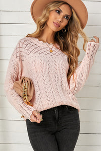 Thumbnail for Openwork Scalloped Trim Knit Top