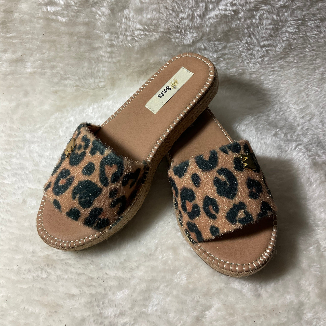 JoJo Leopard Slide Wedges