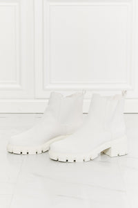 Thumbnail for MMShoes Work For It Matte Lug Sole Chelsea Boots in White