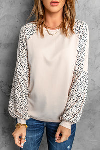 Thumbnail for Leopard Raglan Sleeve Top