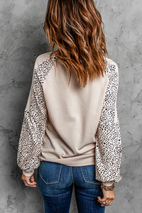 Thumbnail for Leopard Raglan Sleeve Top