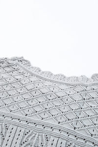 Thumbnail for Openwork Scalloped Trim Knit Top