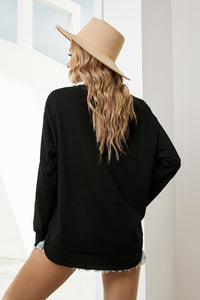 Thumbnail for Side Slit Drop Shoulder Sweatshirt