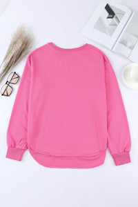 Thumbnail for Side Slit Drop Shoulder Sweatshirt