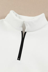 Thumbnail for Quarter Zip Dropped Shoulder Sweatshirt