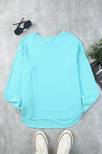 Thumbnail for Side Slit Drop Shoulder Sweatshirt