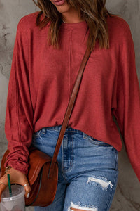 Thumbnail for Seam Detail Round Neck Long Sleeve Top