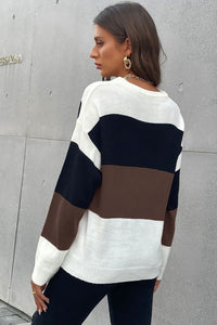 Thumbnail for Longing For Fall Color Block Sweater