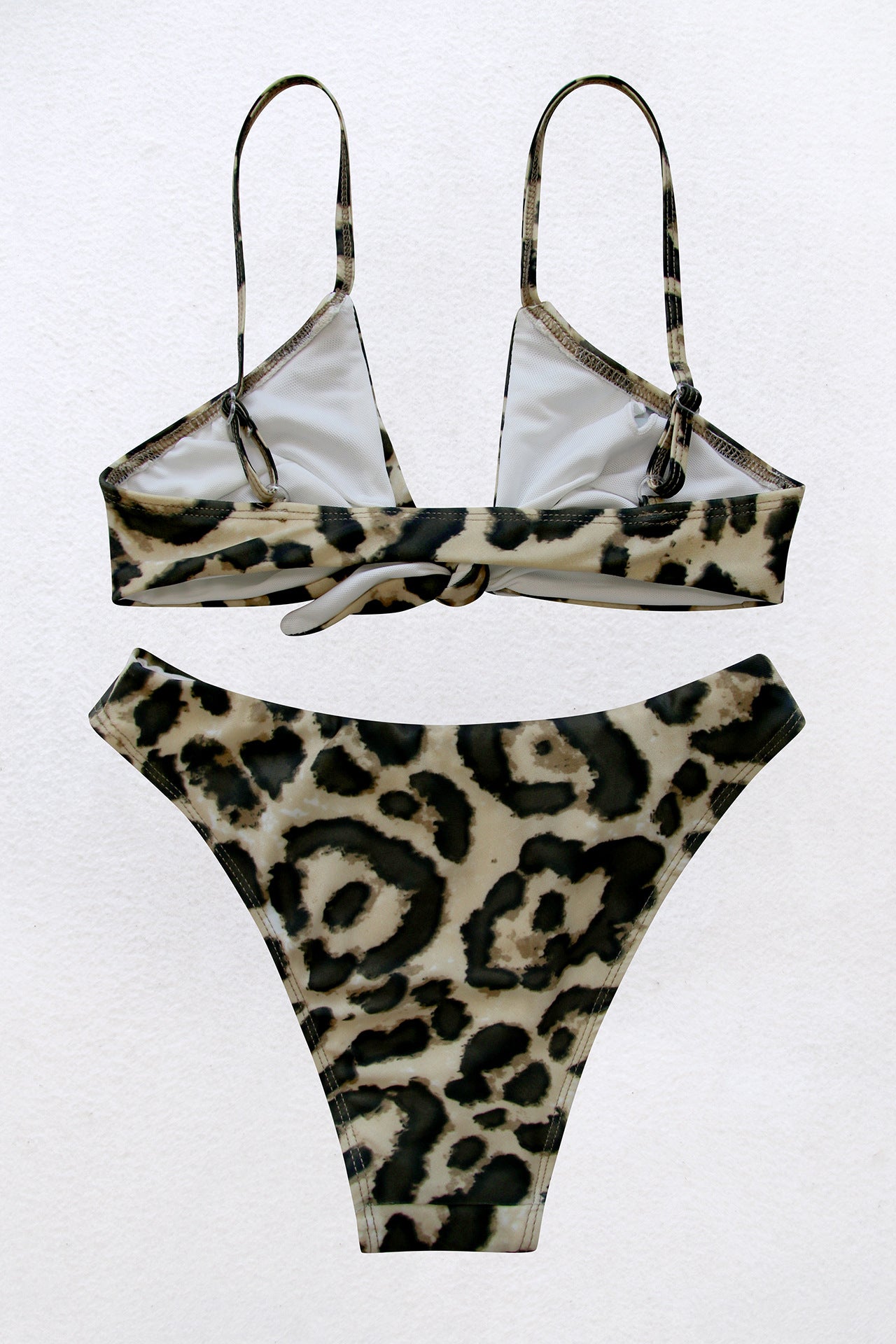 Leopard Print Tie Front Bikini