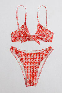 Thumbnail for Leopard Print Tie Front Bikini