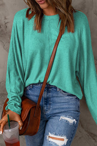 Thumbnail for Seam Detail Round Neck Long Sleeve Top