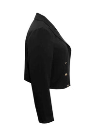 Thumbnail for Plus Size Buttoned Lapel Collar Long Sleeve Blazer