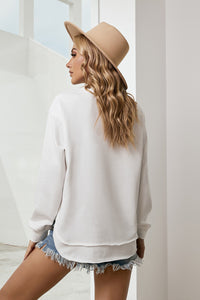 Thumbnail for Side Slit Drop Shoulder Sweatshirt