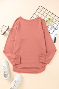 Thumbnail for Side Slit Drop Shoulder Sweatshirt